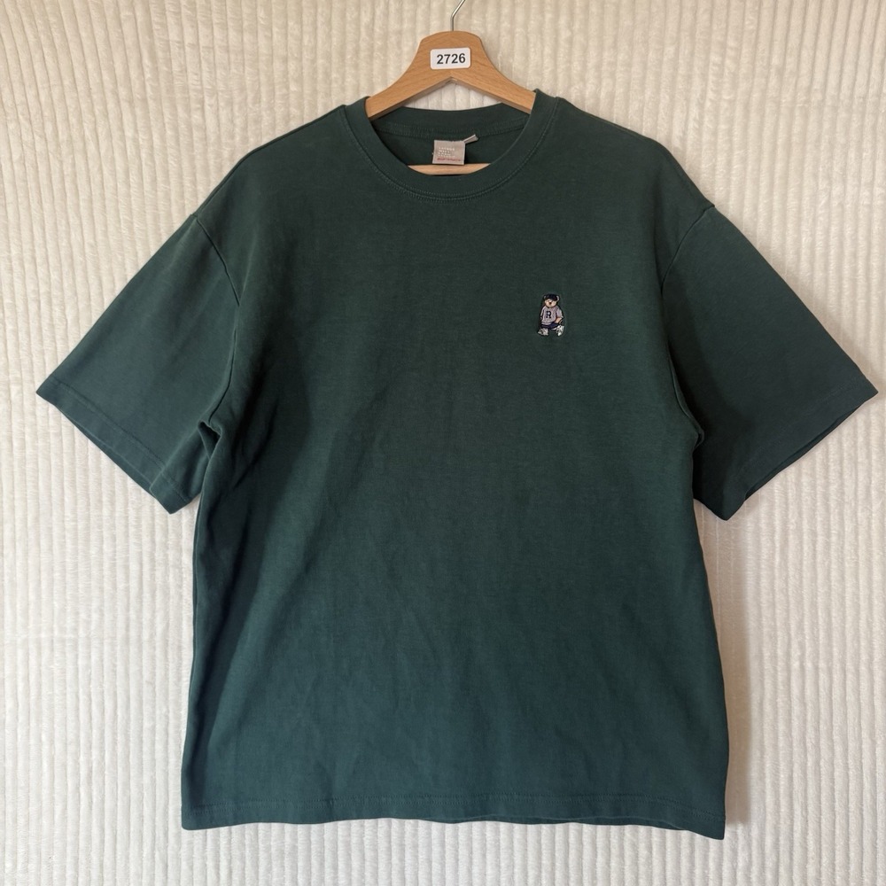 SPAO Green Embroidered Bear Dark Green Embroidered Bear Men's Sz L Plz See